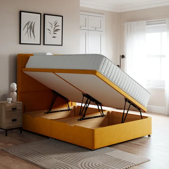 Luxury Side Ottoman Bed Frame, Linen 2