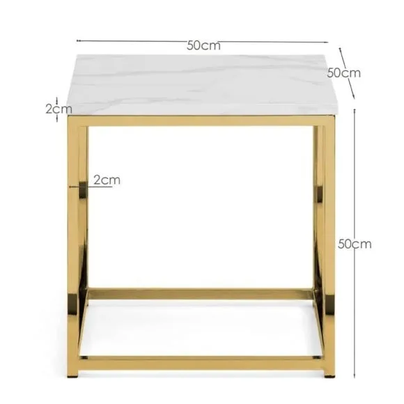 Scala Lamp Table, Gold and Marble Effect 5