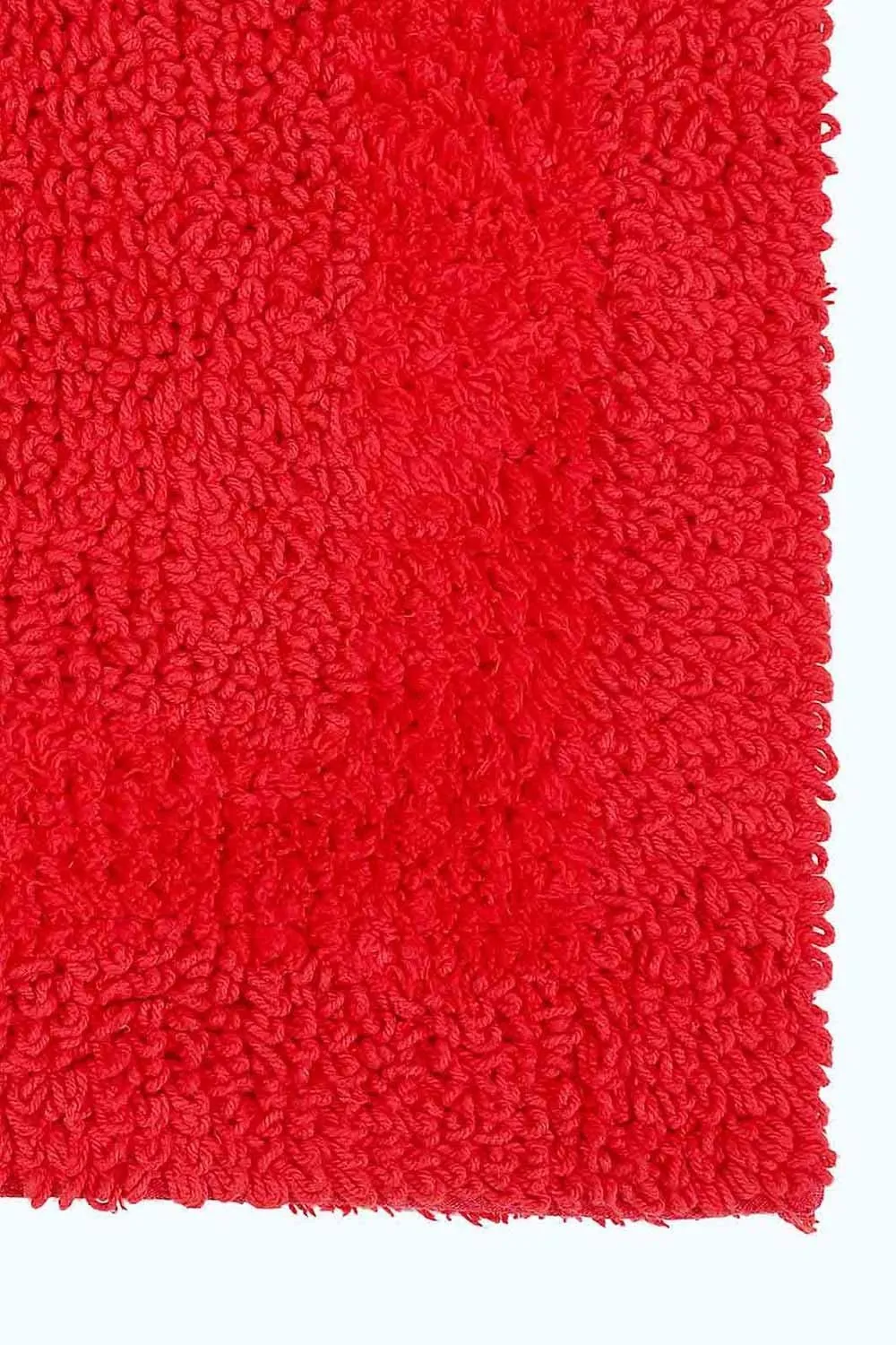 Homescapes Luxury Square Bath Mat 1600GSM 100% Cotton Reversible Shower Mat, 50cm in Red 2