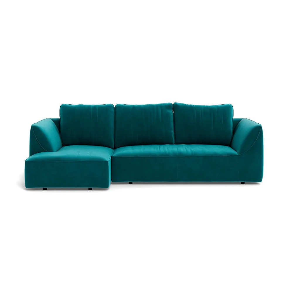Heal's Morven Left Hand Facing Corner Chaise Sofa Smart Velvet Petrol 1