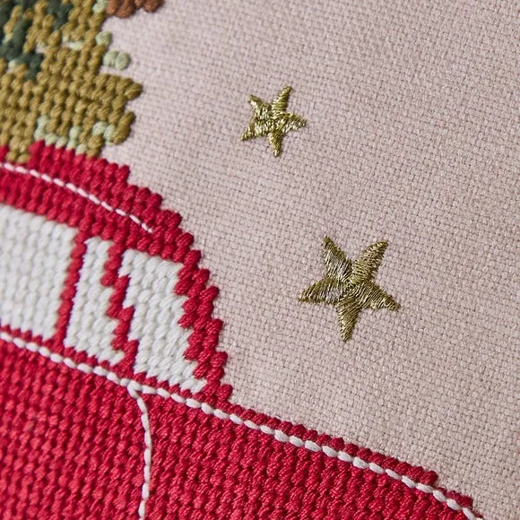 Embroidered Driving Home for Christmas Cushion 2