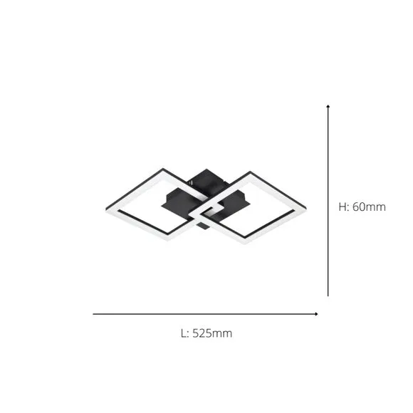 EGLO Paranday-Z Diamonds Medium Flush Ceiling Light 3