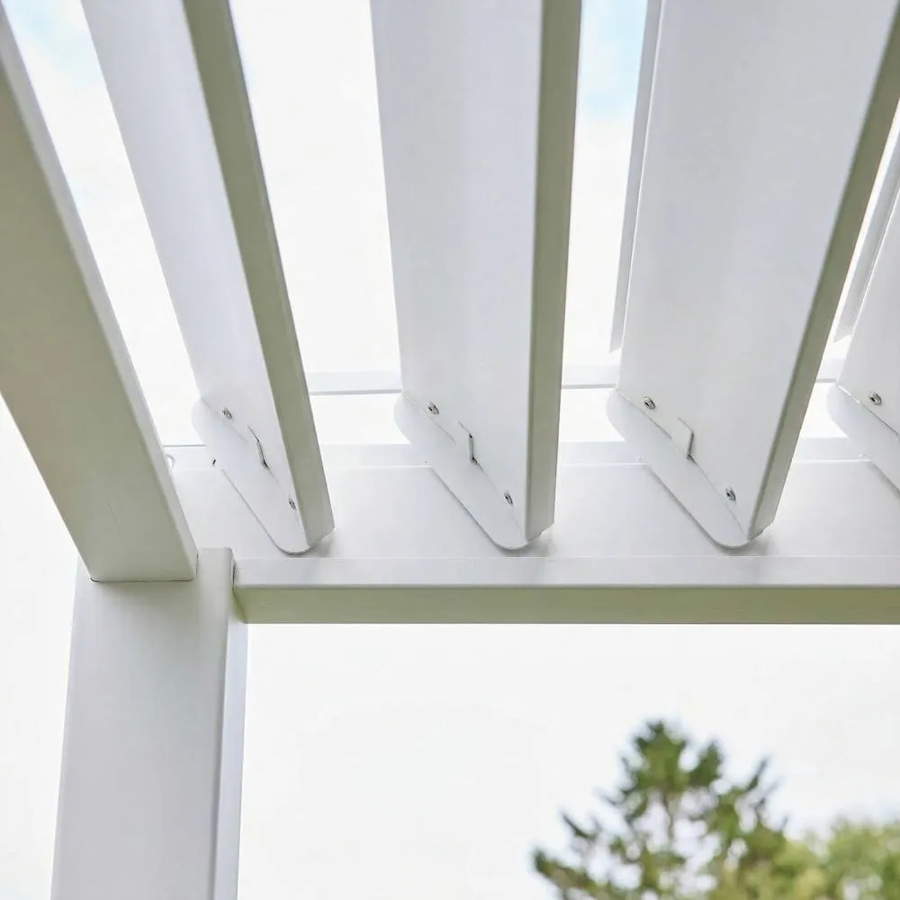 sweeek Louvered Pergola Aluminium 4 X 3m & 3 100cm Louver Panels in White 6