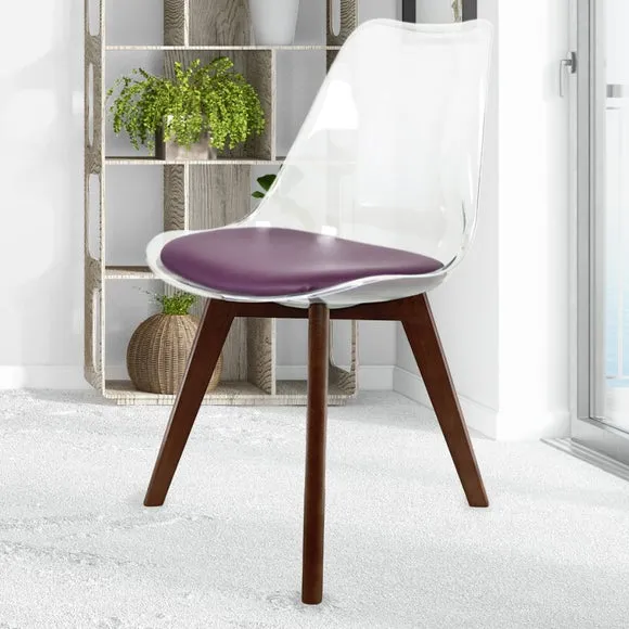 Fusion Living Soho Clear Plastic Dining Chair with Squared Legs 1