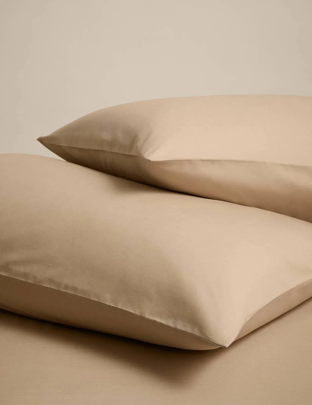 M&S 2 Pack Cotton Rich Pillowcases Biscuit