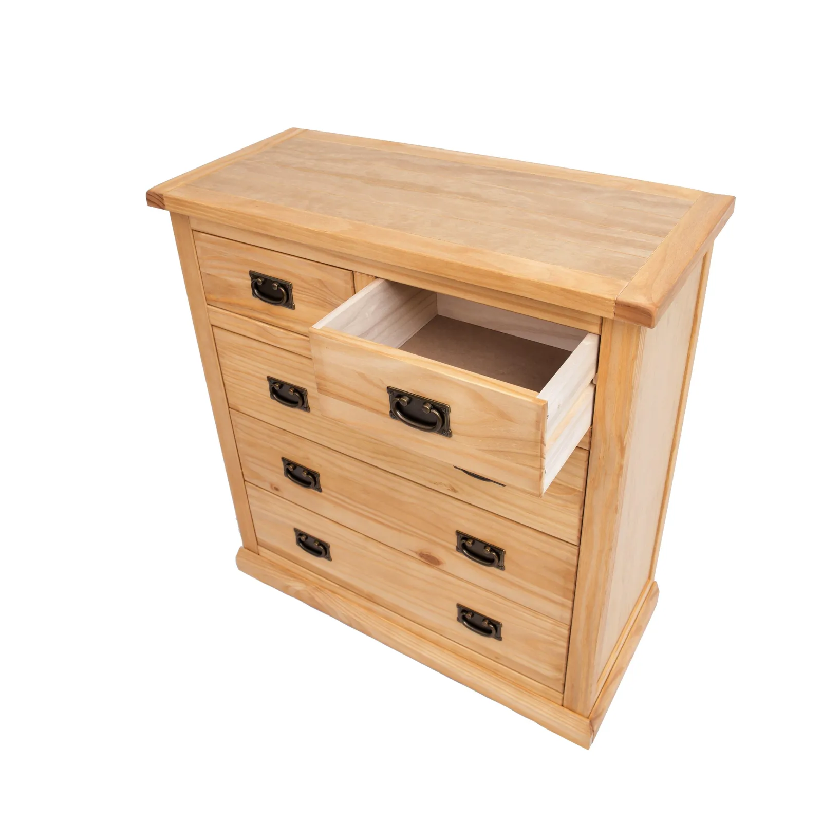 Cabinet Bits Lucca 5 Drawer Chest of Drawers Bras Drop Handle in Light Brown 4