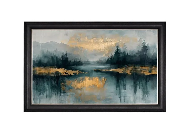 Teal and Gold Lake Framed Wall Art - Home Accessories - In Time for Christmas