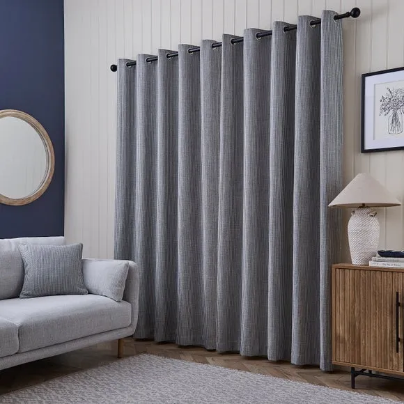 Walker Tonal Stripe Eyelet Curtains 4