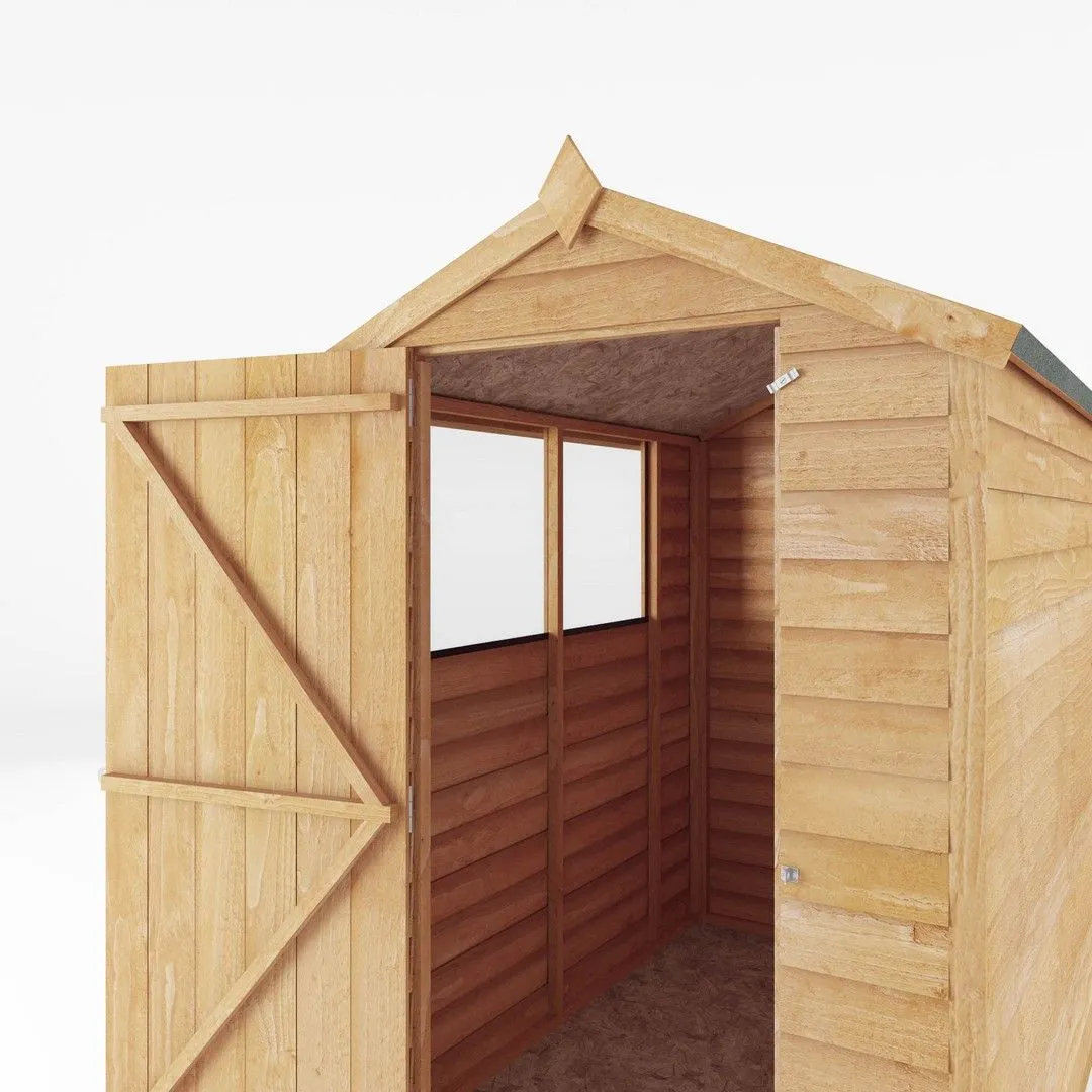 Mercia 6 x 4 Feet Overlap Apex Shed - L181.8 x W131.8 x H185.5 cm - Brown 5