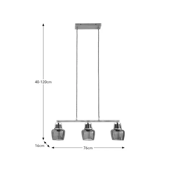 Auburn Modern 3 Light Adjustable Diner Ceiling Light 6