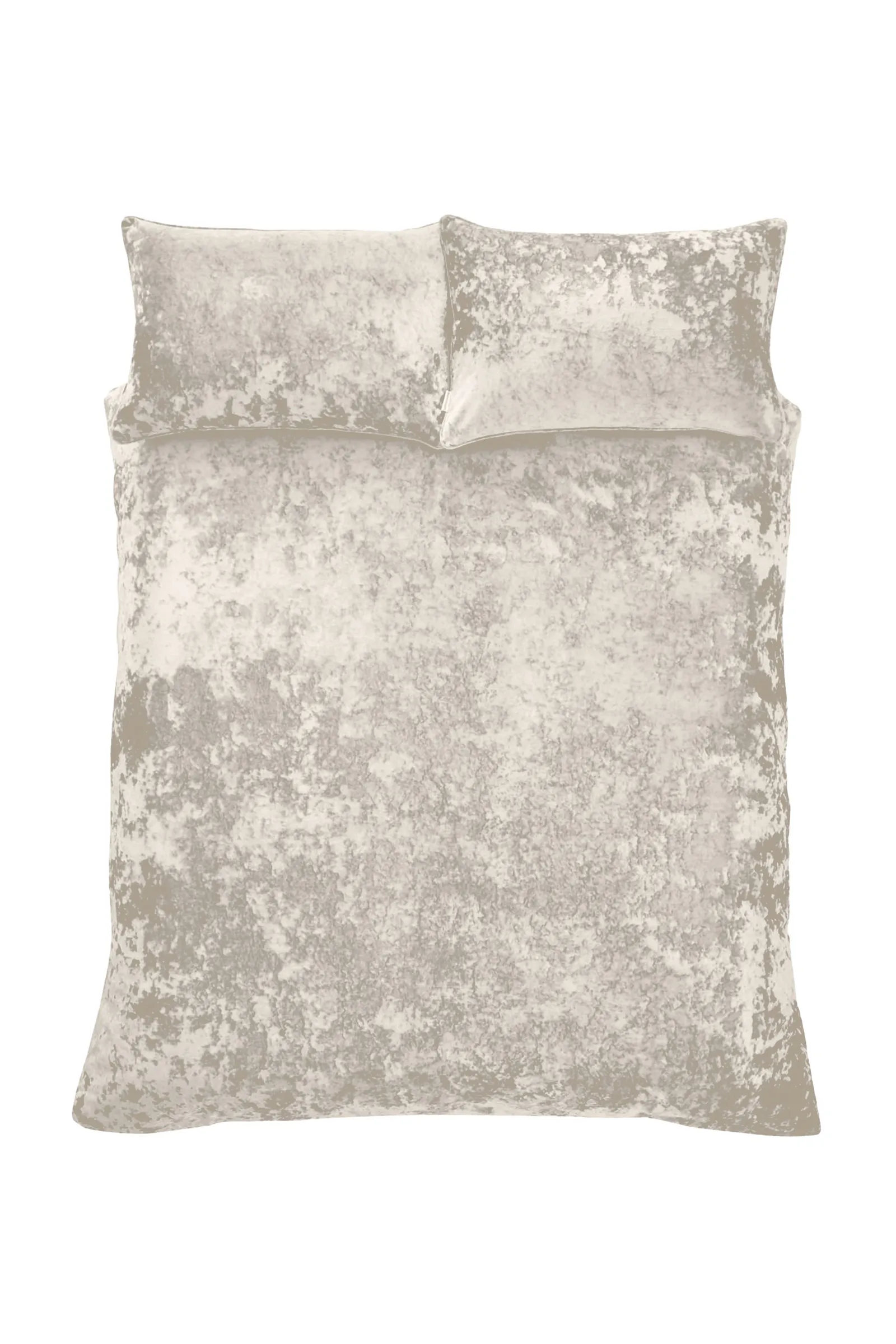 Catherine Lansfield Crushed Velvet Duvet Cover Set - Soft, Durable & Luxury Finish in Natural 4