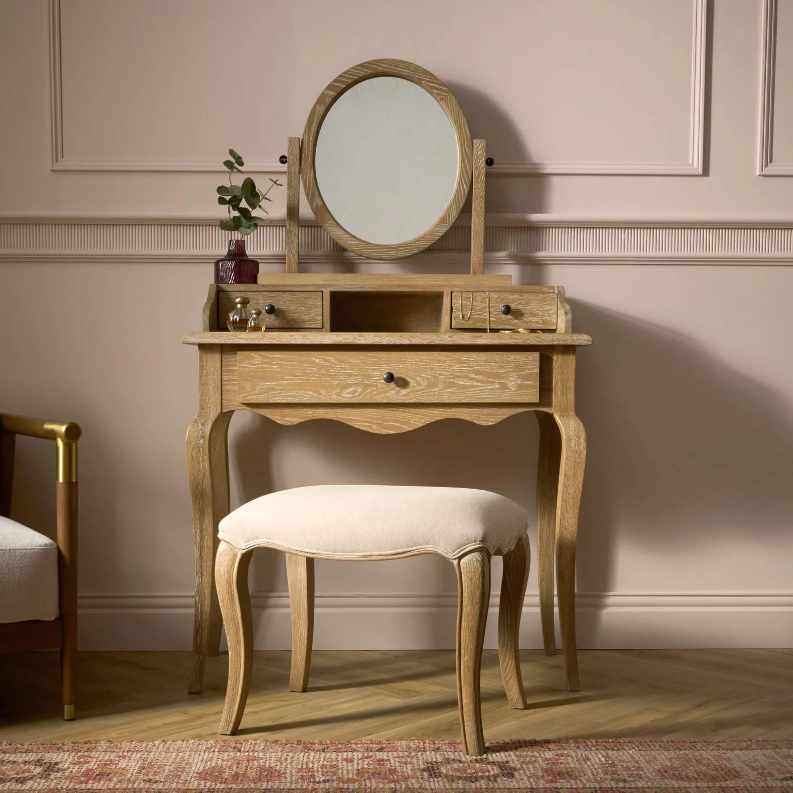 Sienna Beau Dressing Table, Weathered Oak