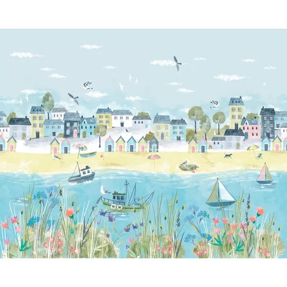 Coastal Town Wall Mural 2