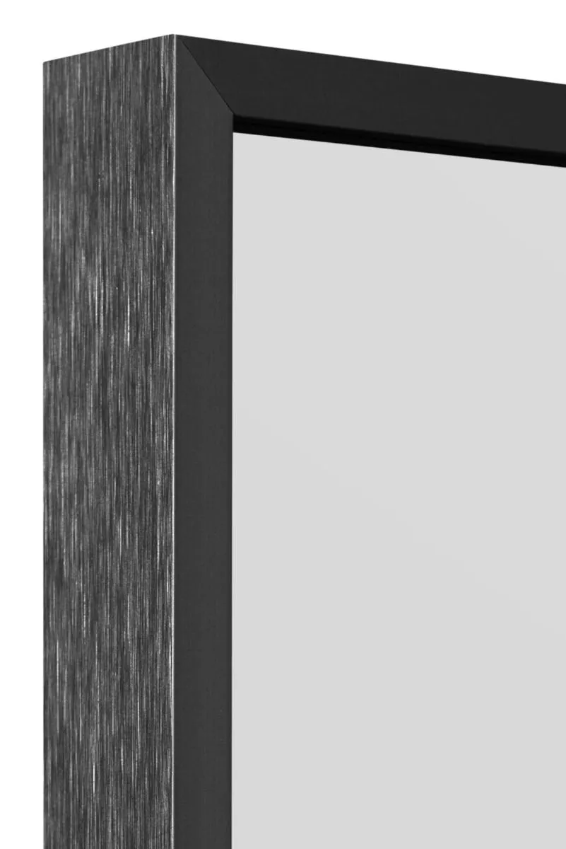 MirrorOutlet Black Aluminium Edged Wall Leaner Mirror 68" X 43" (174 X 110CM) 6