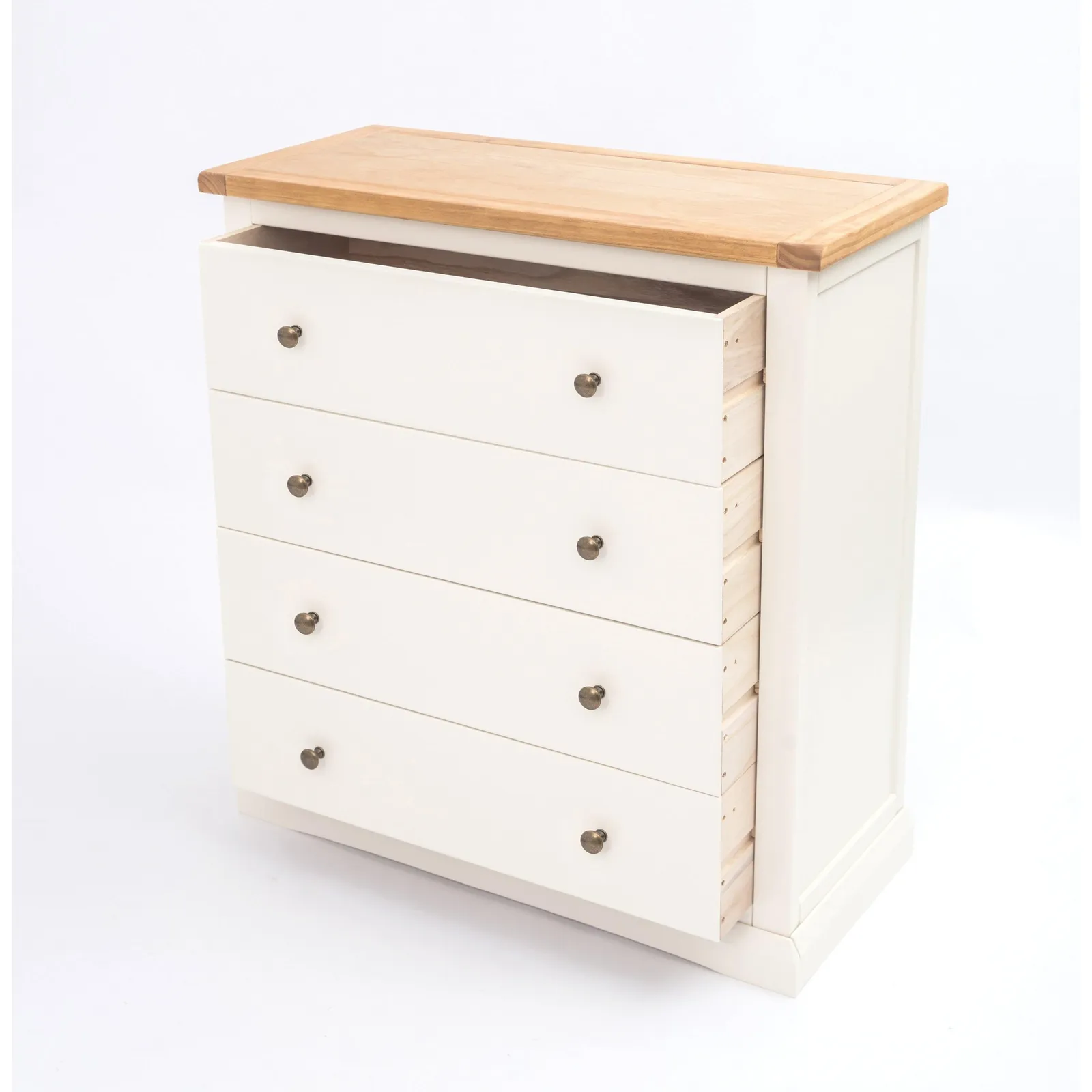 Cabinet Bits Castelli 4 Drawer Chest of Drawers Brass Knob in Off-White 4