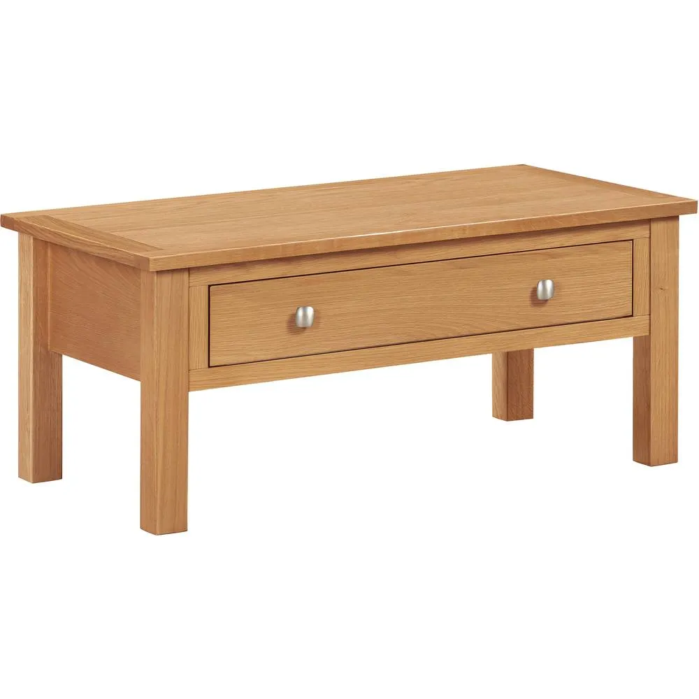 Seconique Cambridge 1 Drawer Coffee Table - Honey (Part assembled) in Light Brown 2