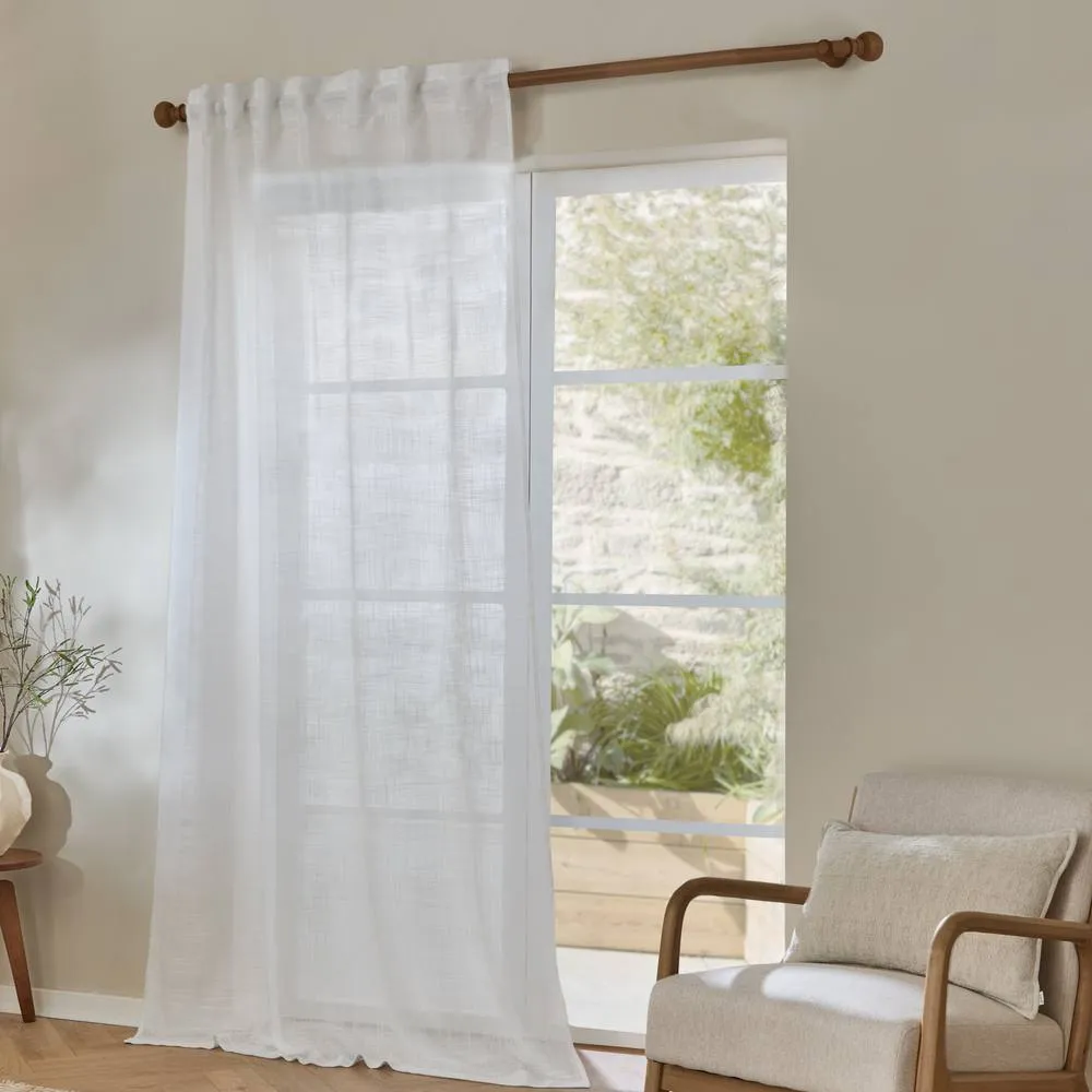 Yard Cirrus Woven Sheer Curtain Panel Snow 140Cm Width 250Cm Drop, White 2