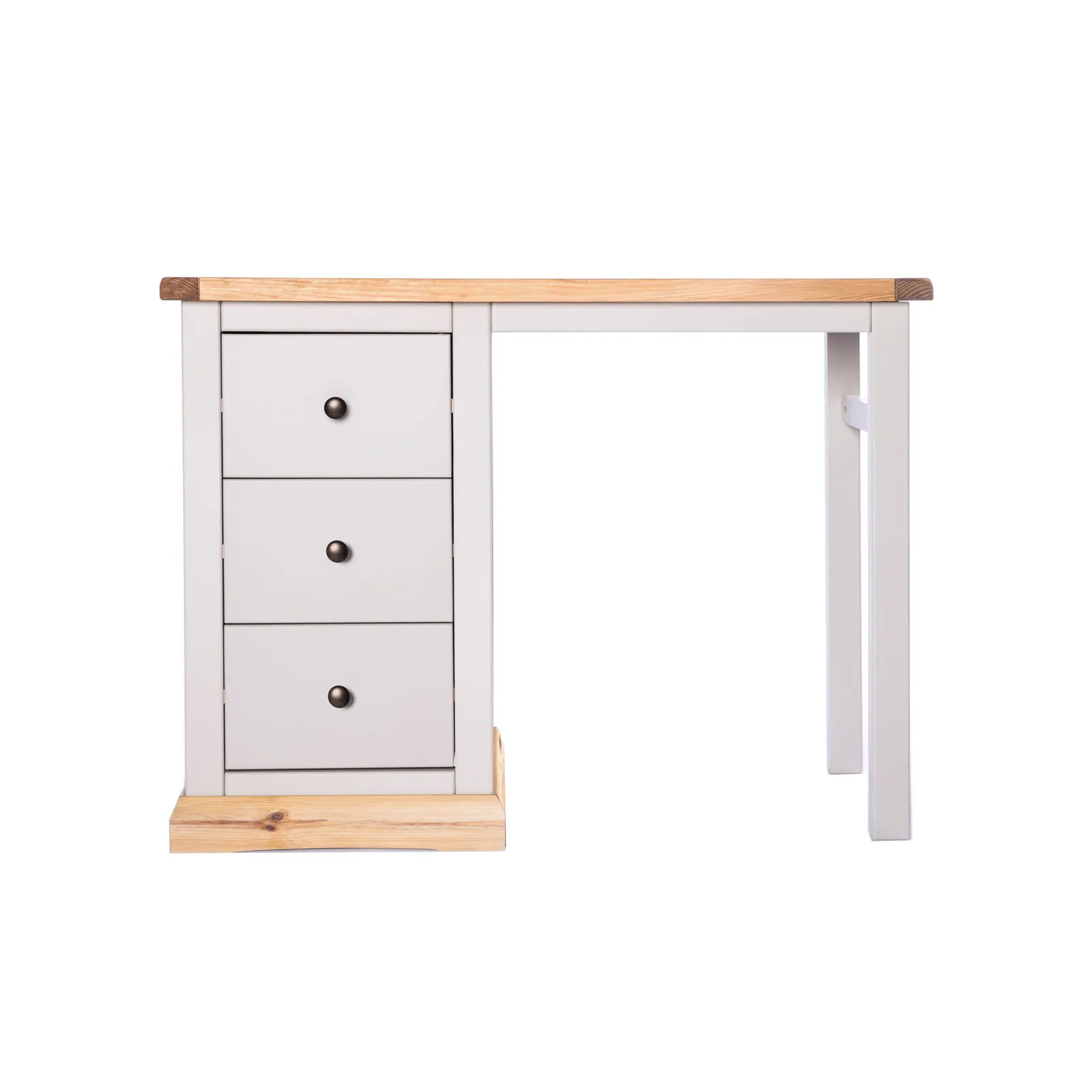 Cabinet Bits Bomporto 3 Drawer Dressing Table Set Brass Knob in Light Grey 3