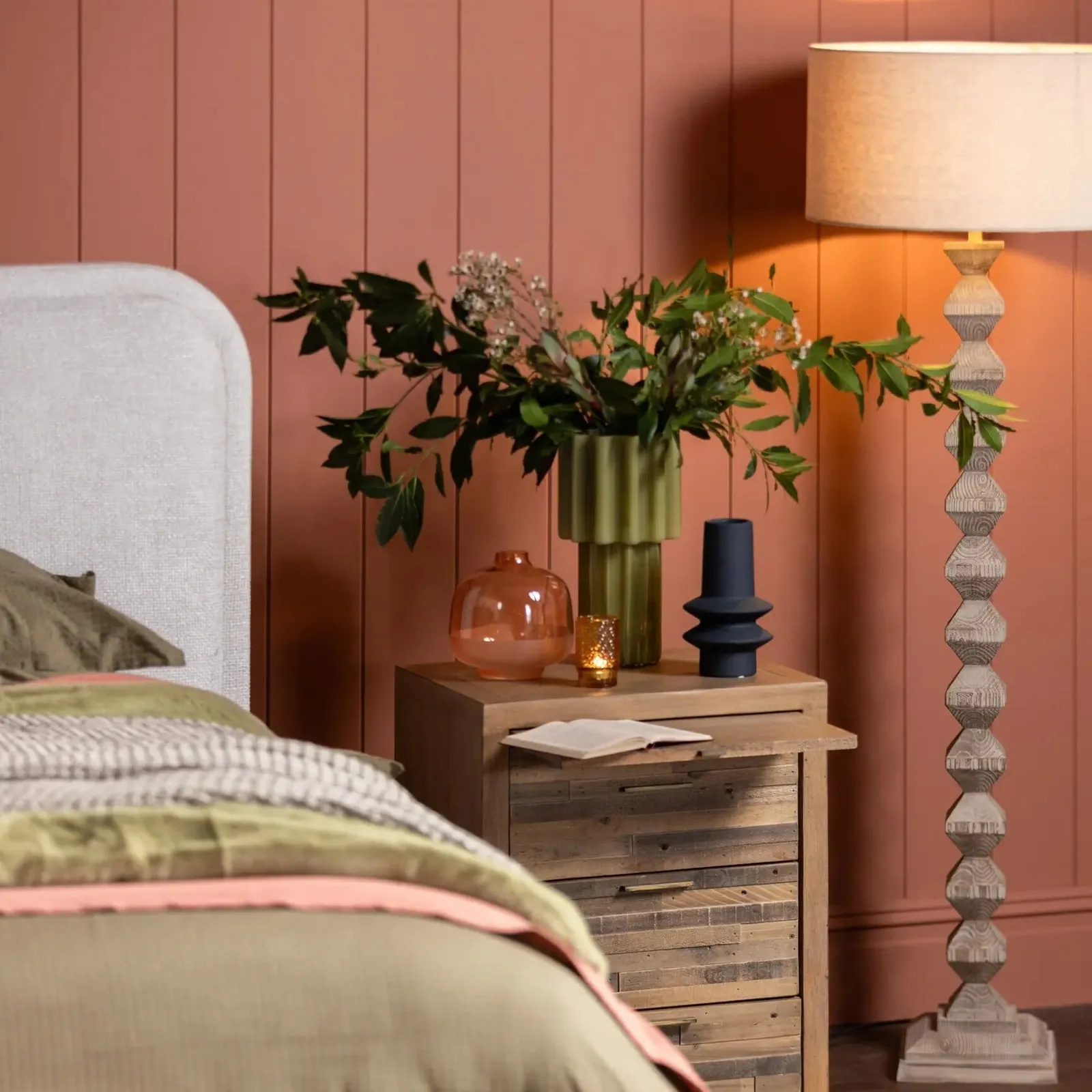 Charlie 3 Drawer Bedside Table, Wood | Barker & Stonehouse 2