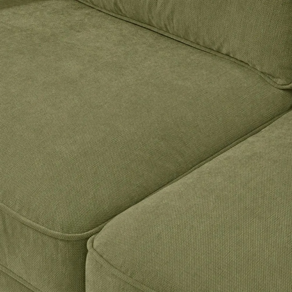 FurnitureboxUK Jasper Linen-Look Fabric 3 Seater Sofa in Green 4