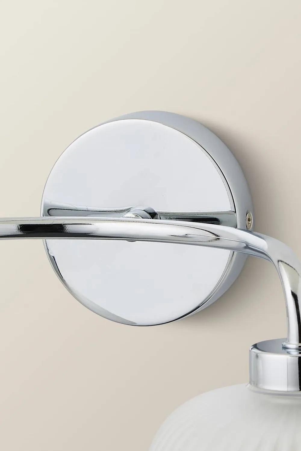 ValueLights Amaia Chrome 2 Way Frosted Glass IP44 Wall Light with Bulbs in Metallic Silver 5