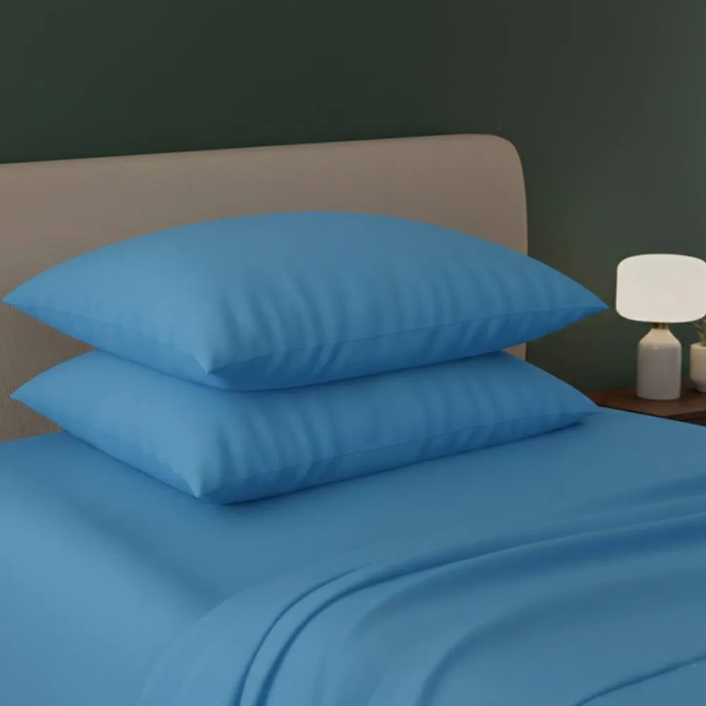 Snug City Flannelette Pillowcases Soft Brushed Pillow Covers Warmth & Comfort in Blue