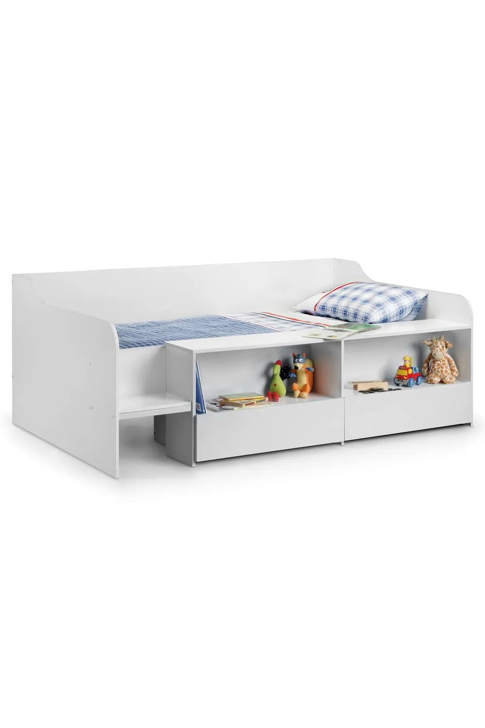 Julian Bowen Stella Single White Low Sleeper Bed with Storage 3