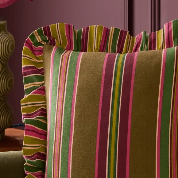 Printed Stripe Square Cushion Cover 2