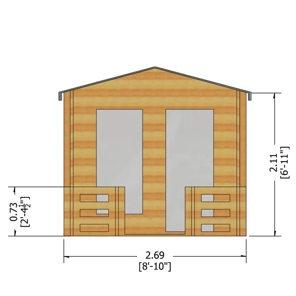 Shires Maulden 19 mm Log Cabin 9 x 9 Feet + Verandah in Brown 3