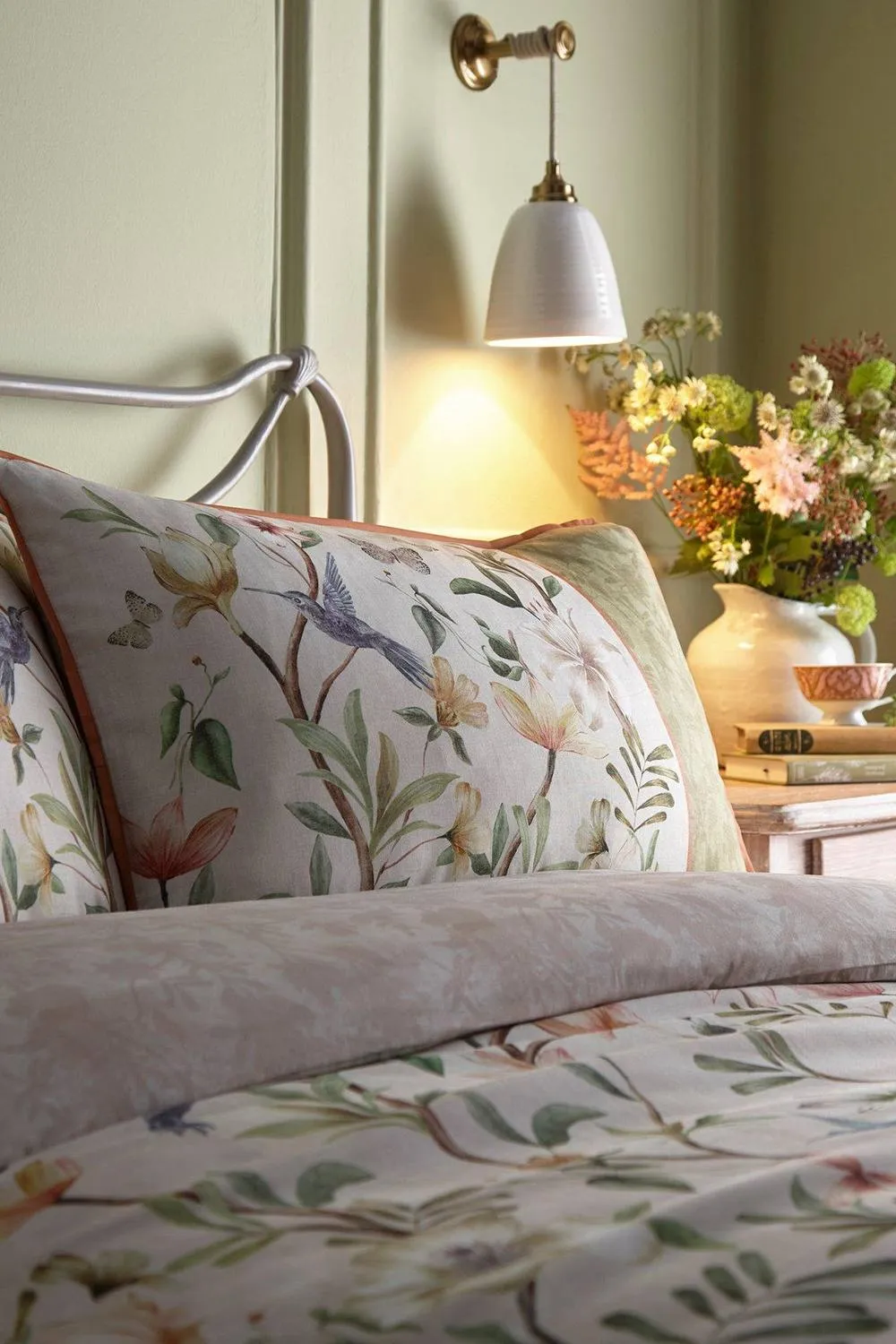 Appletree 'Fiorella' 100% Cotton Floral & Bird Print Duvet Cover Set in Natural 2
