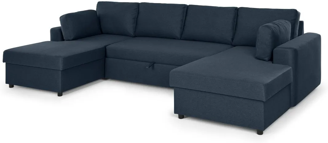 Aidian Large Corner Sofa Bed with Storage, Regal Blue