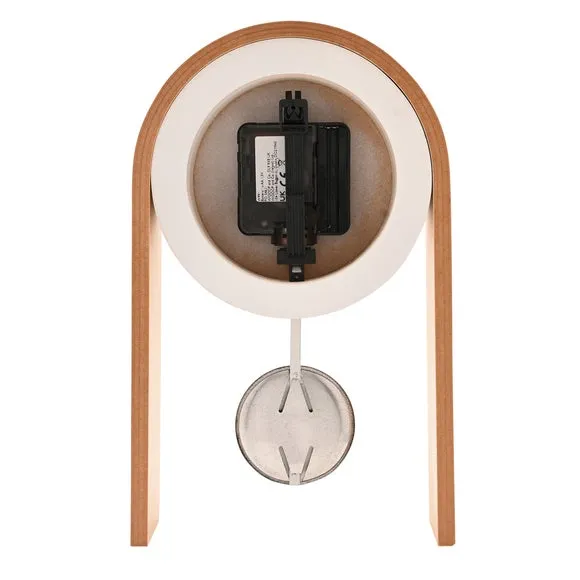 Interval Mid-Century Arched Pendulum Wooden Desk Clock 5