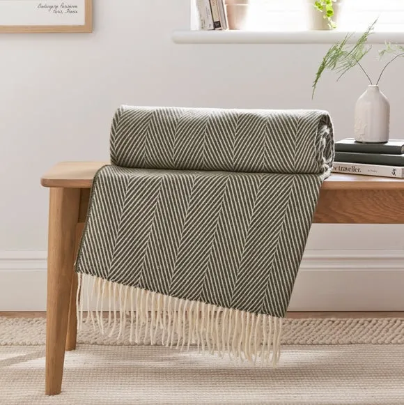 Foxton Herringbone Throw Blanket 130x180cm