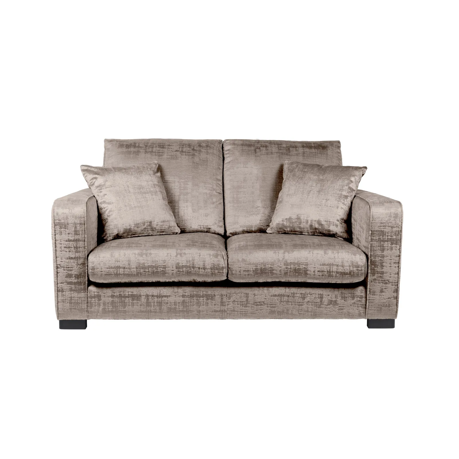 Carson Distressed Velvet 2 Seater Sofa Brown