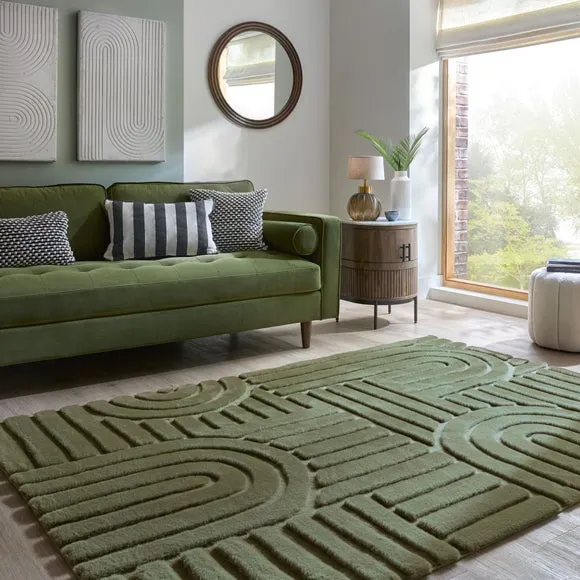 Supersoft Lush Geometric Faux Fur Arch Rug 1