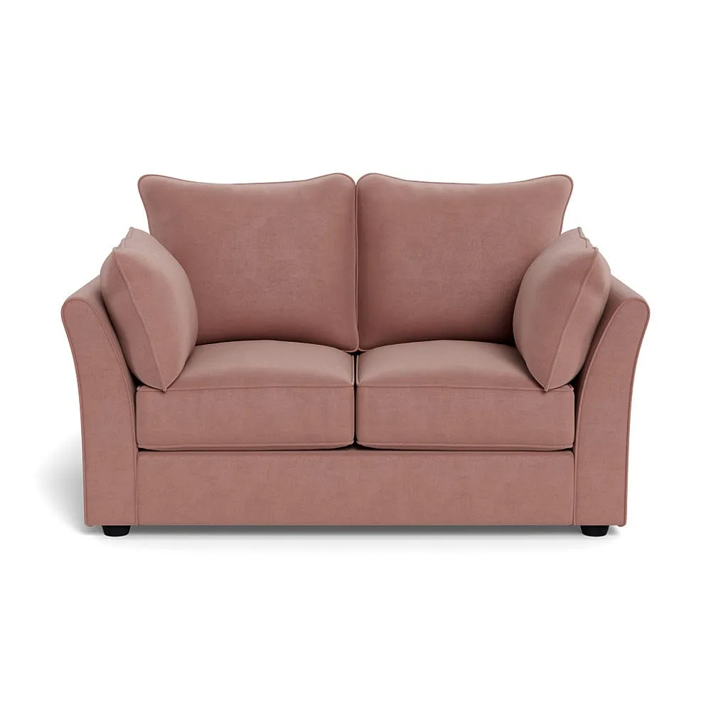 Heal's Tailor 2 Seater Sofa Smart Luxe Velvet Dusky Pink Black Beech Feet