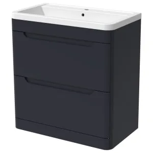 Wickes Malmo Indigo Blue Freestanding J Pull Vanity Unit & Basin - 967 x 800mm