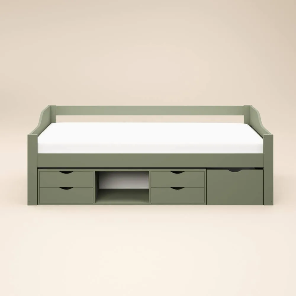 Flair Blair Low Sleeper Bed with Storage in Green 5