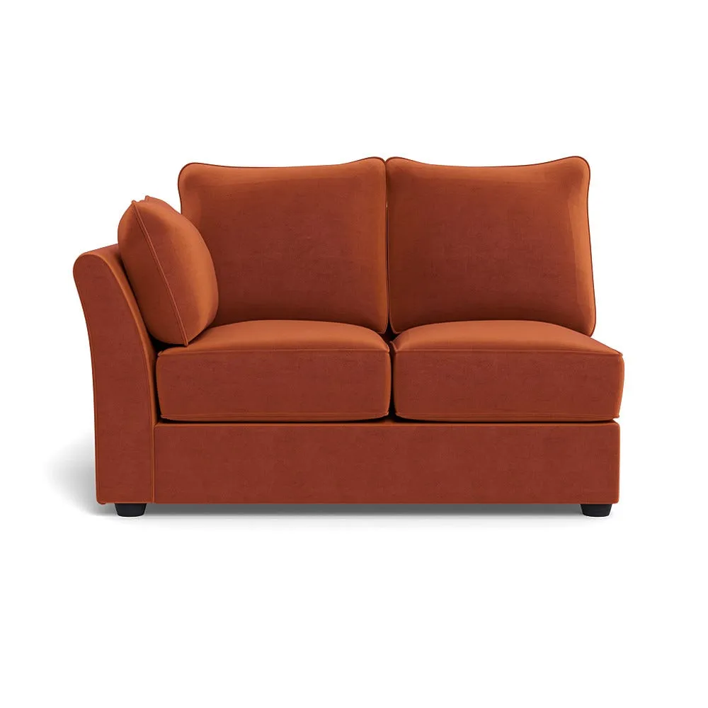 Heal's Tailor Double Unit LHF Cotton Velvet Russet Black Feet 1