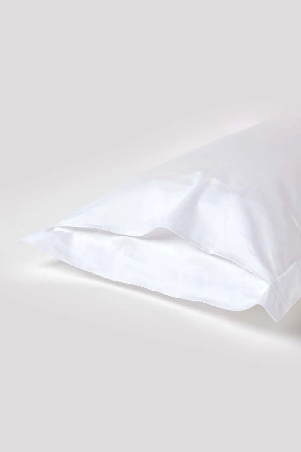 Homescapes Duck Egg Blue Sateen Cotton Oxford Pillowcase 400 TC in White 3
