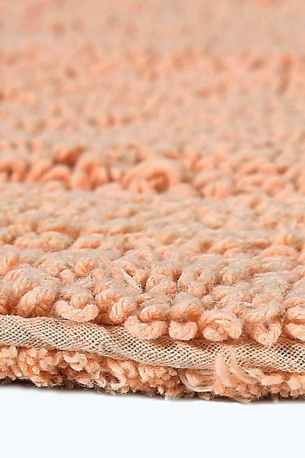 Homescapes Luxury Square Bath Mat 1600GSM 100% Cotton Reversible Shower Mat, 50cm in Peach 4