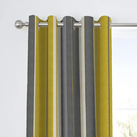 Fusion Whitworth Striped Eyelet Curtains 1