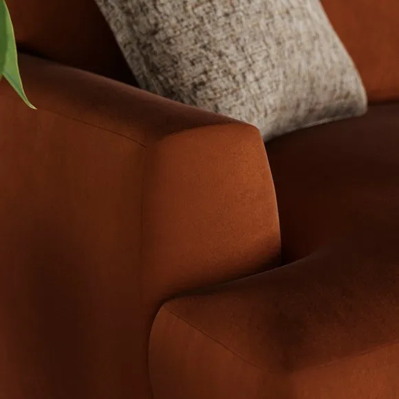 Lawson Matte Plush Velvet Corner Chaise Sofa 5