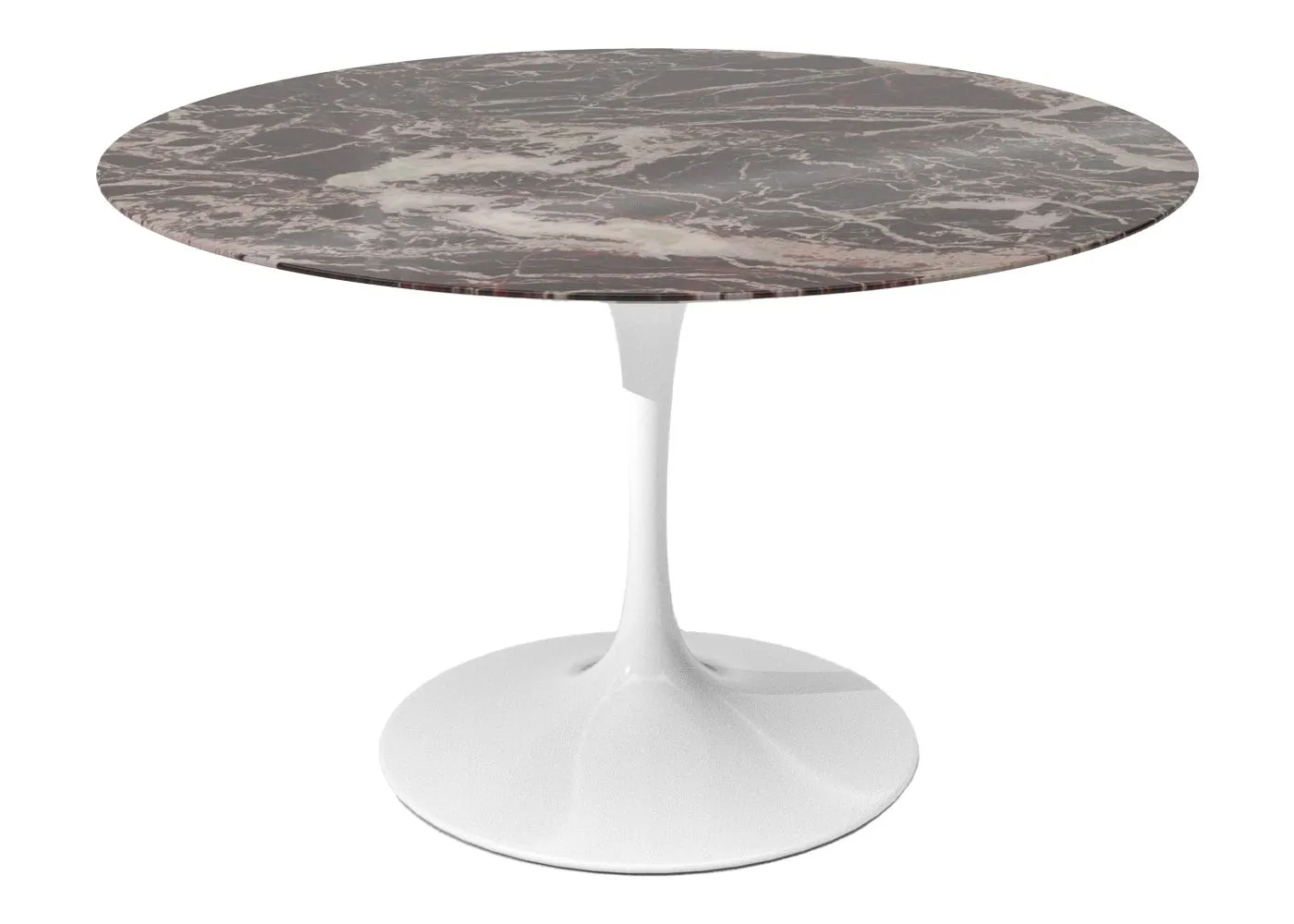 Knoll Saarinen Dining Table with White Base in Rosso Rubino 120cm 1