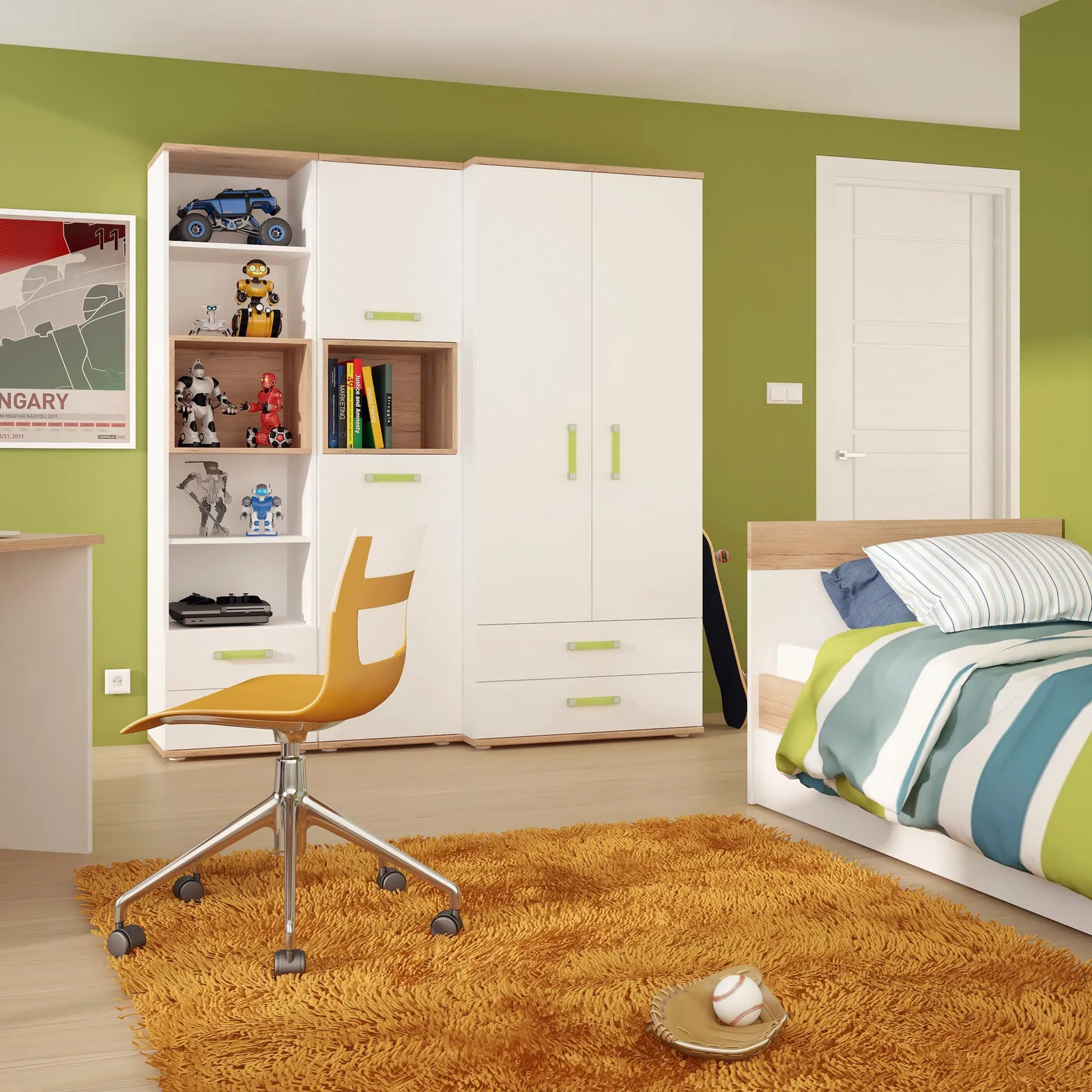 Furniture To Go 4KIDS 1 Drawer Bedside Cabinet in Light Beige 4