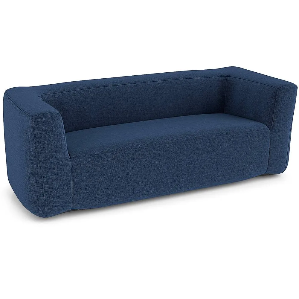Costway Double Inflatable Couch Portable Blow Up Sofa with Detachable Cover in Blue