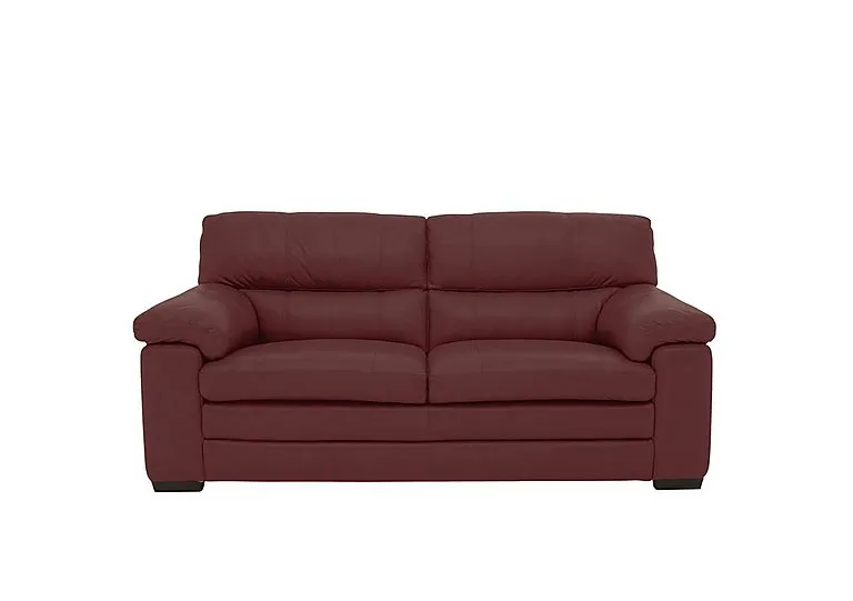 Cozee 2 Seater Pure Premium Leather Sofa - BV Deep Red