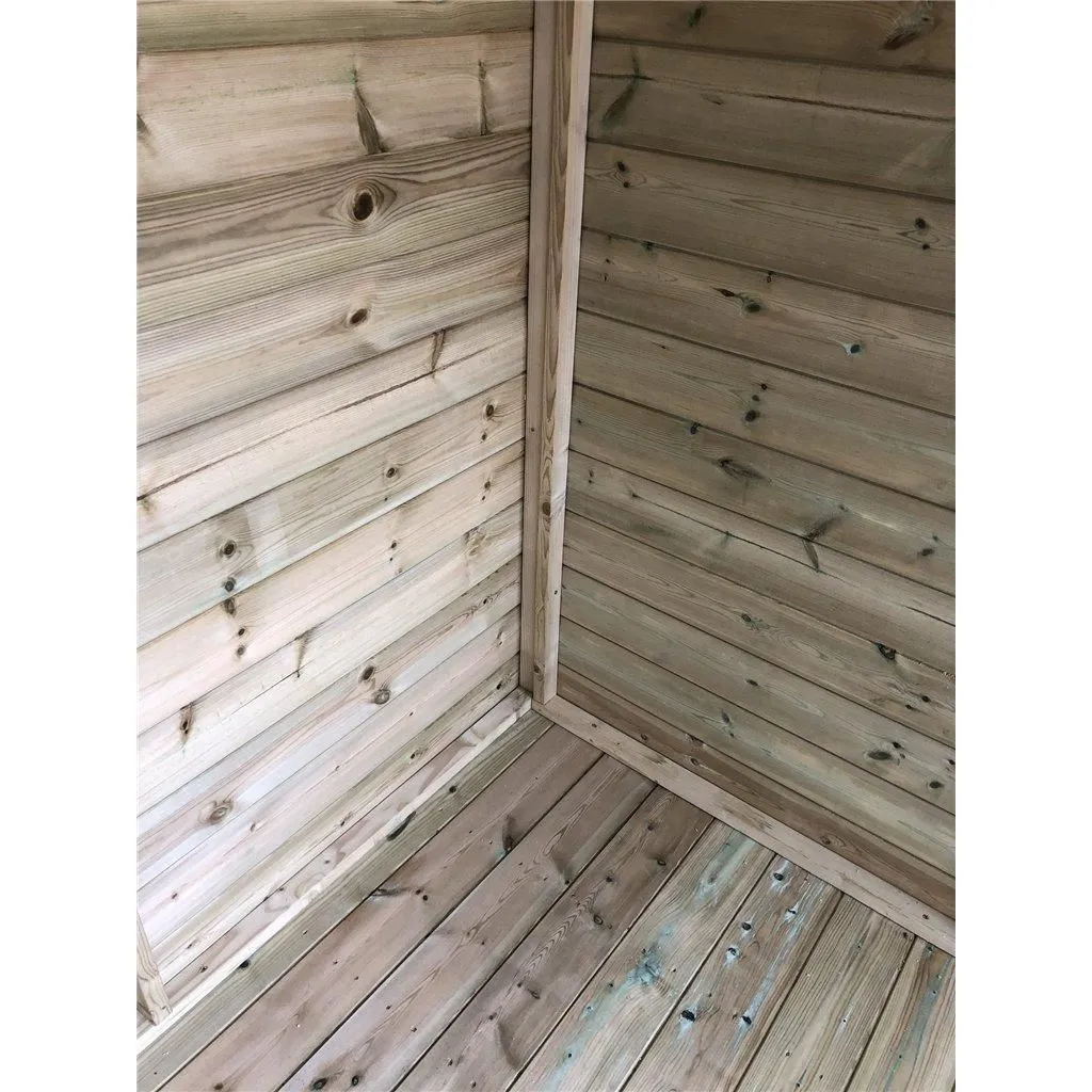 Marlborough 14x8 Pressure Treated Apex Summerhouse with Long Windows & Verandah in Natural 6