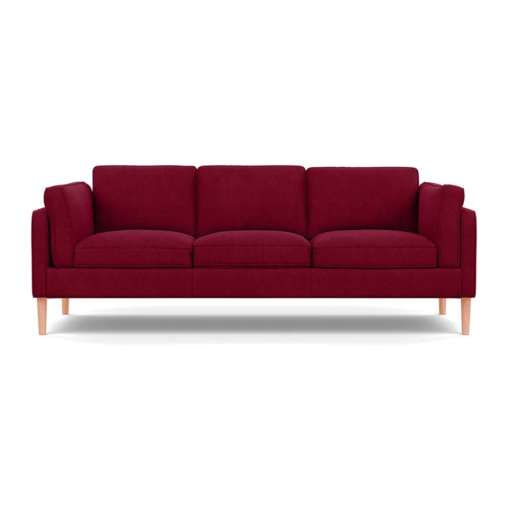 Heal's Sonno 4 Str Sofa St Moritz Wool Red 74 Natural Feet 1