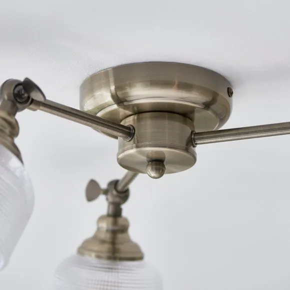 Amesbury Industrial 3 Light Semi Flush Ceiling Light 4